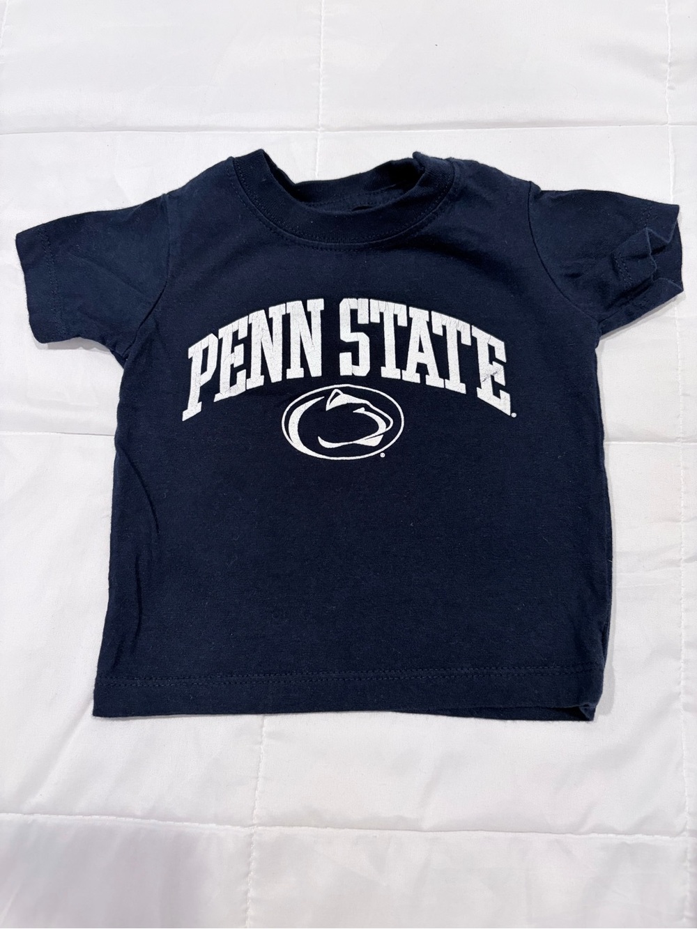 Rabbit Skins Navy Blue Penn State Tee with White Logo